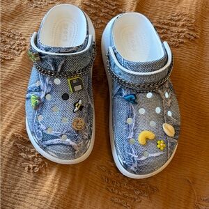 SZA denim platform clogs